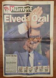 TURGUT ÖZAL'IN VEFATI GAZETE HABERİ SAYISI. KOLEKSİYONLUK.