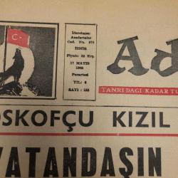 1965 YILI MİLLİYETÇİ ADALET GAZETESİ.