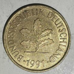 ALMANYA 1991 F    5 PFENNIG
