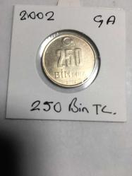 2002 YILI MADENİ 250 BİN TÜRK LİRASI ÇA TCM 904-2