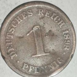 ALMANYA 1898 D     1 PFENNIG