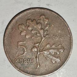 TÜRKİYE  1969   5 KURUŞ