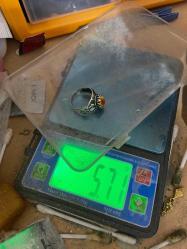 Orjinal seccar Damla kehribar taşlı gümüş yüzük