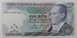 7.EMİSYON 4.TERTİP 10.000 ON BİN TÜRK LİRASI K49050746 SERİ NOLU ORİJİNAL KAĞIT PARA ÇİL NADİR