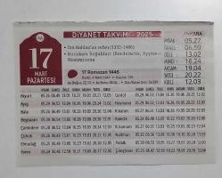 2025 Diyanet Takvimi - 17 Mart 2025