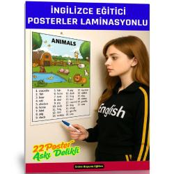 İngilizce Eğitici Posterler (Delikli – Lamine Edilmiş – A3– 22 Adet)