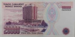 7.EMİSYON 1.TERTİP 20.000 YİRMİ BİN TÜRK LİRASI E37009293 SERİ NOLU ORİJİNAL KAĞIT PARA DESTE ÇİLİ NADİR