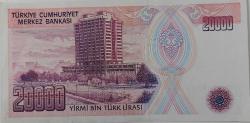 7.EMİSYON 1.TERTİP 20.000 YİRMİ BİN TÜRK LİRASI F22716400 SERİ NOLU ORİJİNAL GÜZEL NUMARALI KAĞIT PARA ÇİLALTI NADİR