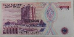 7.EMİSYON 1.TERTİP 20.000 YİRMİ BİN TÜRK LİRASI D62186924 SERİ NOLU ORİJİNAL KAĞIT PARA ÇOK ÇOK TEMİZ NADİR