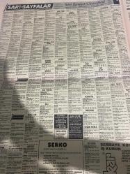 SABAH SARI SAYFALAR SERİ İLANLAR GAZETESİ DOĞUM GÜNÜ HEDİYESİ- 3 EKİM 1992-DİLKO english-ıntercom-kalkan patara konut-ilke emlak-birleşmiş emlakçılar-Gürkan toplu konut organizasyonu-Özdemir inşaat-Mahir emlak-form mobilya-Serko Tekstil-Tarhan plastik Sanayi-alacalı Tekstil-lider Şirketler grubu-Aylin bilgisayar-kervan çeyiz-kent İngilizce-sigorta-garson-mobilya-kuaför-Çocuk bakım-emlakçı-sağlık-tahsilatçı-şoför-temizlik elemanı-tezgahtar-tornacı-kasap-pastane-muhasebe-Beşiktaş-Beykoz-Alibeyköy-Bağcılar-Bakırköy-Gayrettepe-laleli-Levent-Gaziosmanpaşa-Fatih-Beşiktaş-Fındıkzade-Küçükçekmece-Ortaköy-Florya-Fulya- Üsküdar-Göztepe-Bağlarbaşı-Ataşehir-Yalova-Tuzla-Avcılar-Ulus-Merter-Anadoluhisarı-Tarabya-Sefaköy-yakacık-Suadiye-moda-kazasker-Maltepe-Kartal-Kalamış-Kadıköy-bostancı-akatlar Mecidiyeköy-Kocamustafapaşa-Çamlıca-Koşuyolu-Pendik-Kozyatağı-Ford-Mercedes-Citroen-BMW-Mazda-Kartal