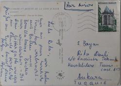 1972 POSTA KARTI FRANSA -TÜRKİYE POSTADAN GEÇMİŞ İLK GÜN DAMGALI  POSTA KARTI CC1R ÇOK NADİRDİR