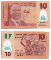 Nijerya 2022 Yılı 10 Naira ÇİL (Polimer)