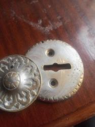 NADİR! Eski bir Osmanlı kasa kapısından alınmış, antika Osmanlı kasa metal anahtar deliği kapağı