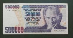 7 Emisyon L 39 770002 Seri 500 Bin Lira Çil