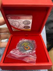 Galatasaray 25. Şampiyonluk Gümüş/Okside Hatıra Parası Orjinal Darphane Kutusuyla Birlikte Çill