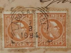 1894 Yılında Postadan Geçmiş Hollanda Hindistanı gönderimli zarf antiye