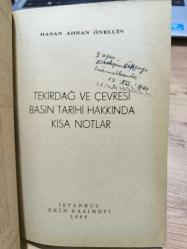 tekirdağ ve çevresi basın tarihi hakkında kısa notlar (İMZALI)