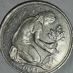 ALMANYA 1991 G     50 PFENNIG