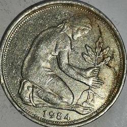 ALMANYA 1984 F     50 PFENNIG