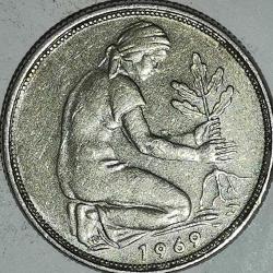 ALMANYA 1969 F     50 PFENNIG
