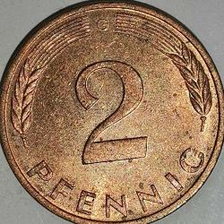 ALMANYA 1984 G    2 PFENNIG