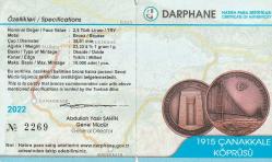 Bronz Hatıra Para 1915 Çanakkale Köprüsü, Darphane