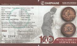 Bronz Hatıra Para Büyük Taarruz'un 100'üncü Yılı Darphane