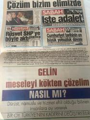 SABAH GAZETESİ DOĞUM GÜNÜ GAZETESİ- 27 MART 1993-Tansu Çiller-Mesut Yılmaz-Bill clinton-cavit Çağlar-Beyza Taner-Güneş Taner-işte bize dayatılan adaylar bedrettin Dalan-Zülfü Livaneli-çözüm bizim elimizde-Sedat Çolak-Ergun Göknel-Ziya kurtaran-Özkal Oral-Fikret Ünlü-çözüm bizim elimizde-sayfa sayısı dört