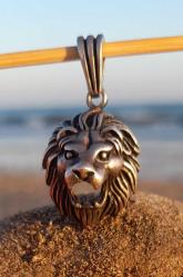 Gümüş 925 ayar kolye ucu Aslan başı
