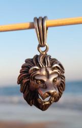 Gümüş 925 ayar kolye ucu Aslan başı
