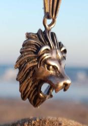 Gümüş 925 ayar kolye ucu Aslan başı