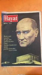 HAYAT HAFTALIK HABER MECMUA, DERGİSİ - ORTA SAYFA POSTER: Atatürk, ebedi istirahatgâhına tevdi ediliyor. - SAYI: 46 7 KASIM 1963 SIRA NO: 370 MUSTAFA KEMAL ATATÜRK – HASAN RIZA SOYAK – MİMAR KEMAL ÖKE – MEHMET KAMİL BERK – AKİL MUHTAR ÖZDEN – İSMAİL HAKKI TEKÇE – ŞÜKRÜ KAYA – ŞEVKET RADO ATATÜRK’ÜN ARAMIZDAKİ SON GÜNLERİ: HASAN RIZA SOYAK’IN TARİHİ VESİKA NİTELİĞİNDEKİ ANLATIMI – DOLMABAHÇE SARAYI’NDA SON SAATLER, DOKUZU BEŞ GEÇE – ATATÜRK’ÜN SON YATAĞI, KAHVE FİNCANI, ÜMİT DOLABI – ATATÜRK’ÜN HAYATI FOTOĞRAF ALBÜMÜ DUYURUSU – ŞEVKET RADO’DAN “ATATÜRK’ÜN SAÇTIĞI IŞIK” BAŞLIKLI SOHBET YAZISI – ATATÜRK’ÜN CUMHURİYET, İLERLEME, KADIN HAKLARI VE BARIŞ PRENSİPLERİ – ATATÜRK’ÜN VEFATI SONRASI MİLLETİN YAS TUTMASI VE ANKARA’YA UĞURLANIŞI - HASAN RIZA SOYAK – HULUSİ BEY – İSMET İNÖNÜ – NEŞET ÖMER İRDELP – NİHAT REŞAT BELGER – REFİK SAYDAM – RÜŞEN EŞREF ÜNAYDIN – METAKSES – STOYSDINOVİC – COMMEN – ASIM İSMAİL ARAR – ŞÜKRÜ KAYA – LATİFE HANIM – AĞA HAN – DR. NEŞET -  EKSİKSİZ TAM TAKIM 48 SAYFA