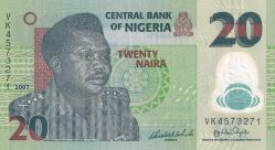 NİJERYA 20 Naira, 2007 ÇÇT Polimer