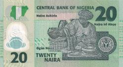NİJERYA 20 Naira, 2007 ÇÇT Polimer