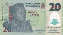 NİJERYA 20 Naira, 2021 ÇİL Polimer