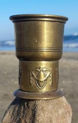 Antika pirinç art nouveau bardak damgalı