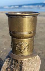 Antika pirinç art nouveau bardak damgalı