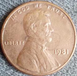 AMERİKA 1 Cent, 1981 ÇÇT (Abraham Lincoln)