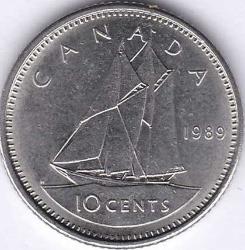 KANADA 10 Cent, 1989 ÇA 
