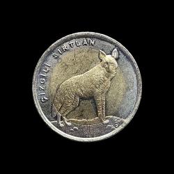 2014 Hayvanlar Serisi 1 lira Çizgili Sırtlan UC#103 ÇİL/MS-64