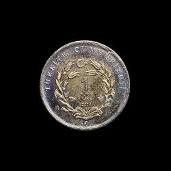 2014 Hayvanlar Serisi 1 lira Çizgili Sırtlan UC#103 ÇİL/MS-64