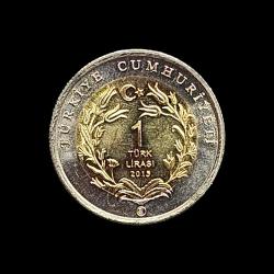 2015 Hayvanlar Serisi 1 lira Anadolu Yaban Koyunu UC#108 ÇİL/MS-65