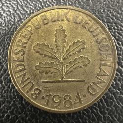 Almanya 10 Pfennig 1984 D