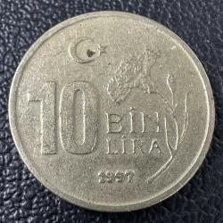 Türkiye 10 Bin Lira 1997. (10.000) Kalın Tip.