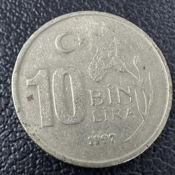 Türkiye 10 Bin Lira 1997. (10.000) İnce Tip.