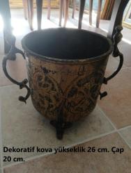 BAKIR İŞLEMELİ KOVA,1950-60 LI YILLAR BAKIR OLDUKÇA YAŞLI VE DEVASA KOVA