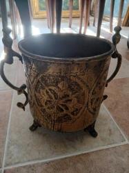 BAKIR İŞLEMELİ KOVA,1950-60 LI YILLAR BAKIR OLDUKÇA YAŞLI VE DEVASA KOVA