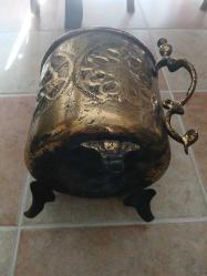 BAKIR İŞLEMELİ KOVA,1950-60 LI YILLAR BAKIR OLDUKÇA YAŞLI VE DEVASA KOVA