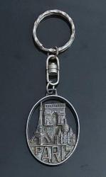 Fransa, Paris'in Ünlü Mimari Simgeleri; Eyfel Kulesi Manzara Temalı Anahtarlık. 1999. Yüksek Kaliteli Metal Alaşımlı ve İnce Detaylı Ayrıntılara Sahip. (Made in France)