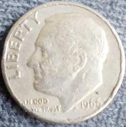 AMERİKA 1 Dime (Roosevelt), 1966 ÇÇT
